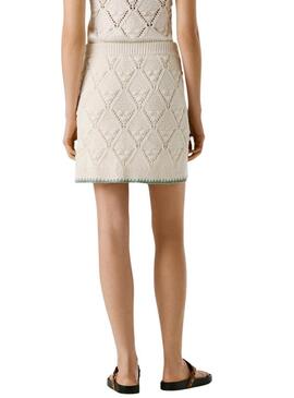 Saia Pepe Jeans Kaira branca para mulher.