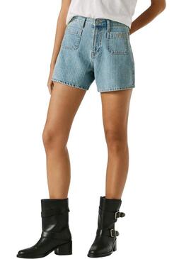 Shorts Pepe Jeans Rachel listrados para mulher