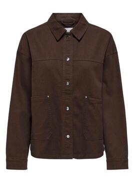 Casaco de caça Only Sierra marrom para mulher.