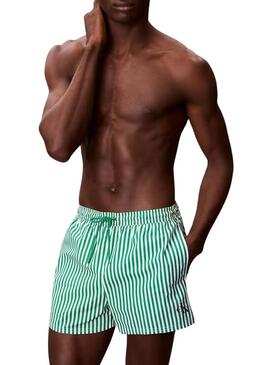 Fato de banho Calvin Klein Jeans Penny Stripe verde para homem