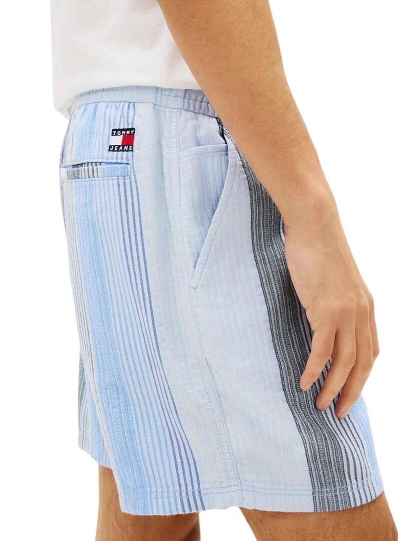 Bermudas Tommy Jeans Stripe azul para homem.