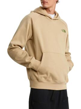 Moletom The North Face Ranglan Box bege para homem.