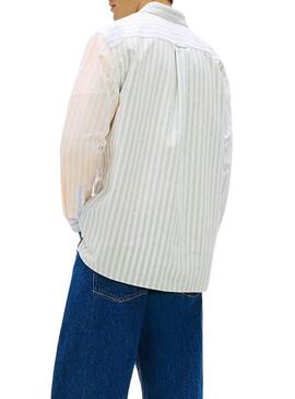 Camisa Tommy Jeans Fun Stripe multicolor para homem.