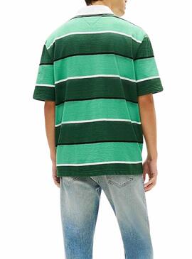 Camisa de polo Tommy Jeans Rugby verde para homem