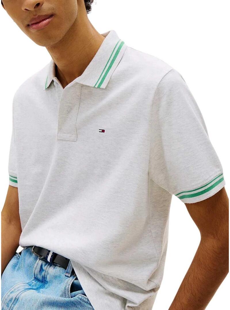 Polo Tommy Jeans Tipped cinza para homem