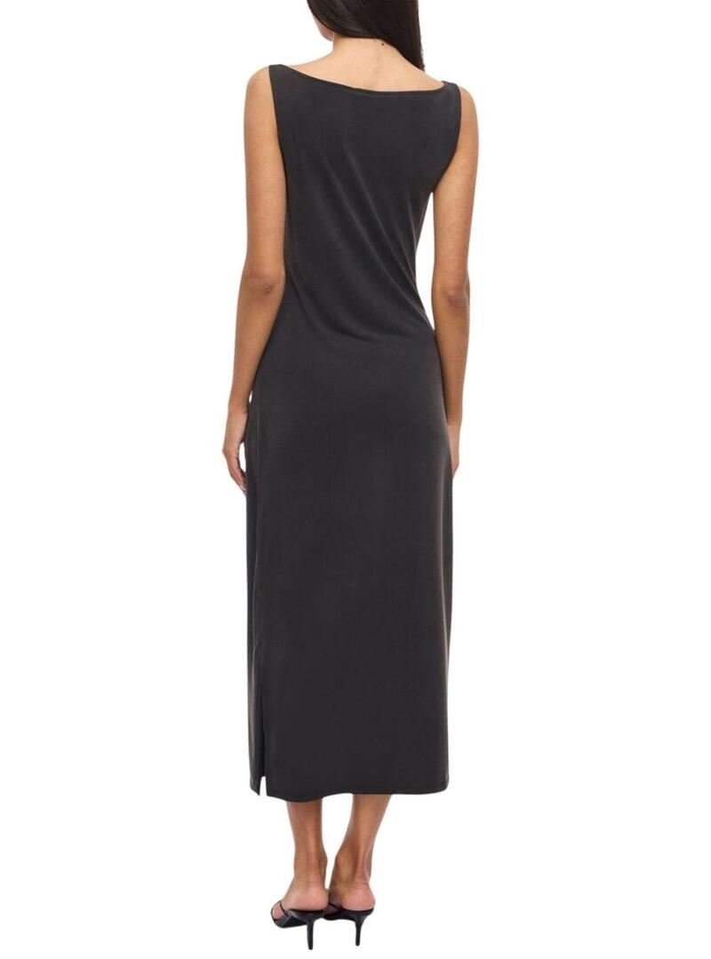 Vestido Vila Modala preto para mulher.