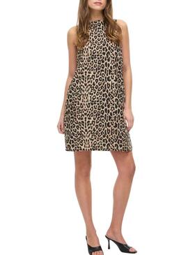 Vestido Vila Viprisilla estampado de leopardo para mulher.