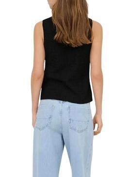 Colete Only Ilse estrutura preto para mulher.