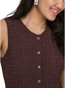 Colete Only Ilse estrutura marrom para mulher.