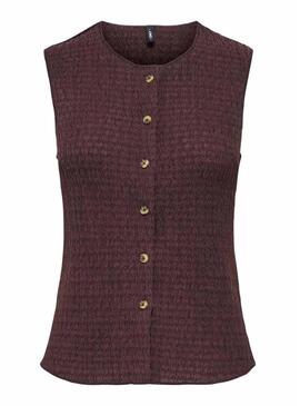 Colete Only Ilse estrutura marrom para mulher.