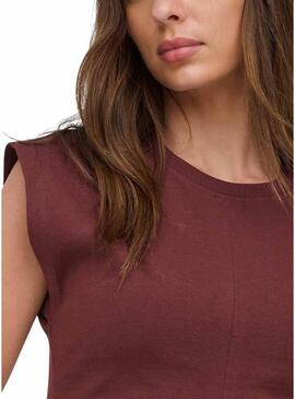 Top Only Marie en granate arrugado para mulher.