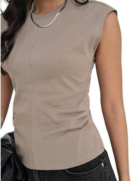 Top Only Marie enrugado tostado para mulher.