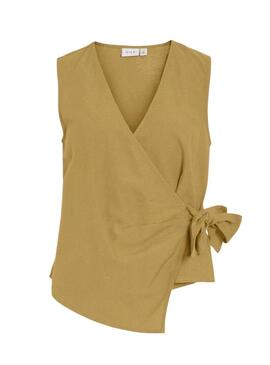 Top Vila Prisilla mostarda para mulher