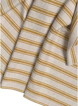 Vestido Vila Prisilla listrado amarelo para mulher.