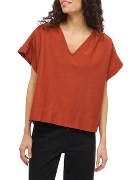 Blusa Vila Prisilla laranja para mulher.