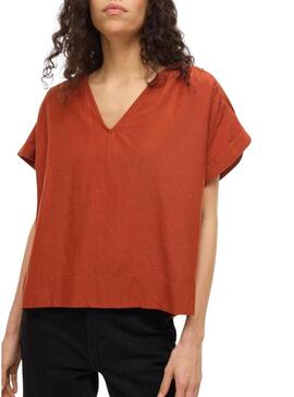 Blusa Vila Prisilla laranja para mulher.