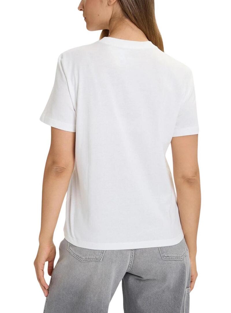 Camiseta Calvin Klein Jeans Classic Boxed Monogram branca para mulher
