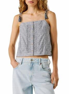 Top Pepe Jeans Agny azul para mulher