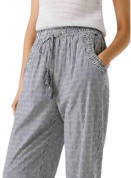 Calça Pepe Jeans Claribel listrada azul para mulher