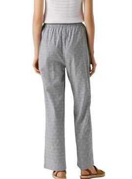 Calça Pepe Jeans Claribel listrada azul para mulher