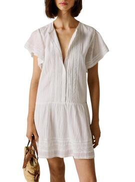 Vestido Pepe Jeans Destin branco para mulher.