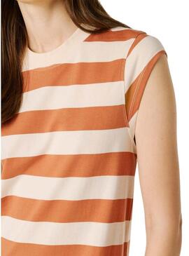 Vestido Pepe Jeans Lilás, bege e laranja para mulher.