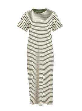 Vestido Vila Sinny branco e verde para mulher.