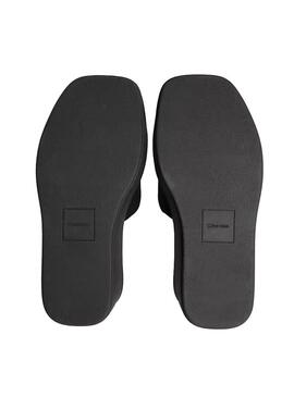Sandálias de cunha Calvin Klein Jeans Wedge 70 preto para mulher.