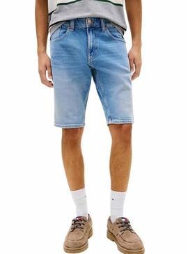 Bermuda de ganga Tommy Jeans Ronnie lavada clara para homens.
