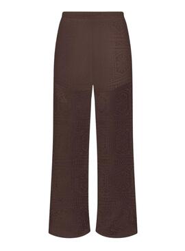 Calça Only Llian Lace marrom para mulher.