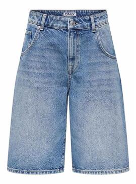 Bermuda jeans azul mate Only para mulher.