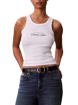Camiseta Calvin Klein Jeans Contour branca para mulher
