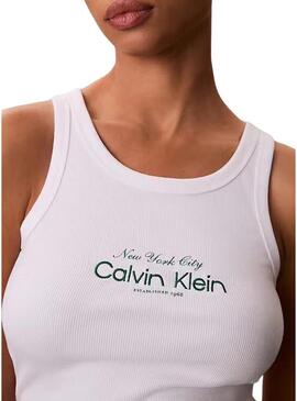 Camiseta Calvin Klein Jeans Contour branca para mulher