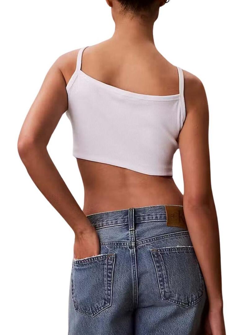 Top crop Calvin Klein Jeans Bebê branco para mulher.