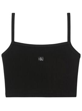Crop Top Calvin Klein Jeans Baby preto para mulher
