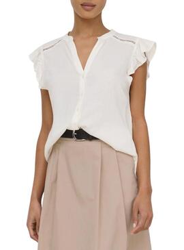 Blusa Only Rosella branca para mulher