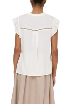 Blusa Only Rosella branca para mulher