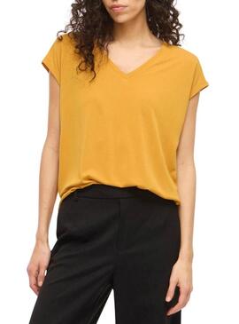 Camiseta Vila Vimodala mostarda para mulher.