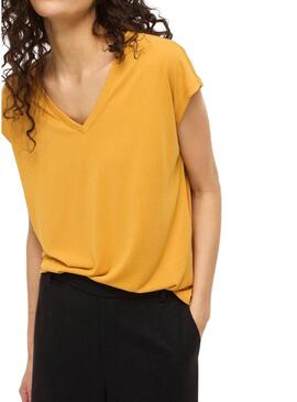 Camiseta Vila Vimodala mostarda para mulher.