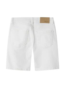 Calça curta Pepe Jeans Hacther branca para meninos