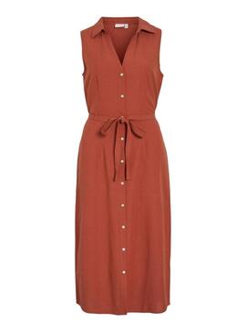 Vestido Vila Viprisilla em terracota para mulher.