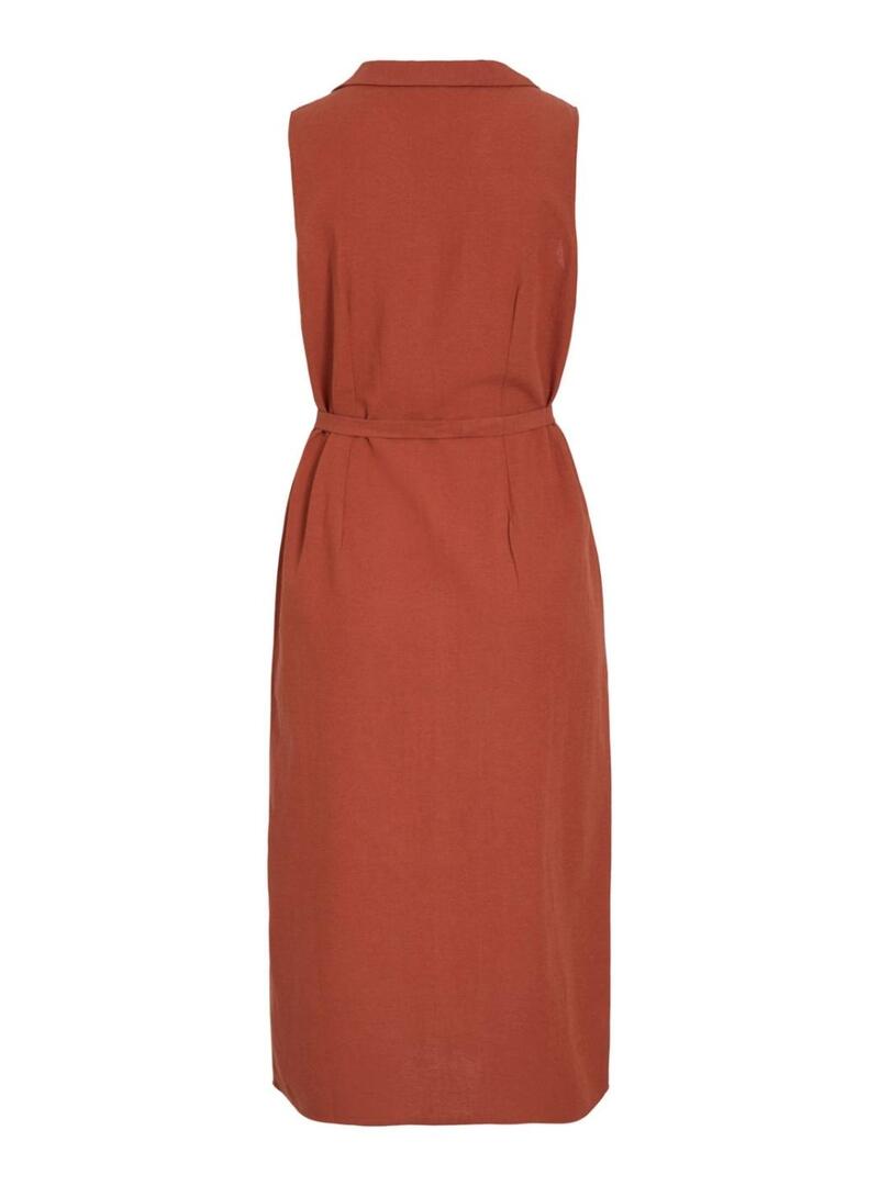 Vestido Vila Viprisilla em terracota para mulher.