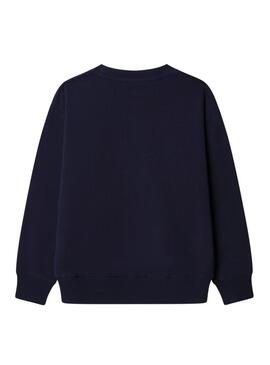 Moletom Pepe Jeans Michael logo azul marinho para menino