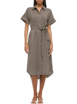 Vestido Vila Vihula verde para mulher.