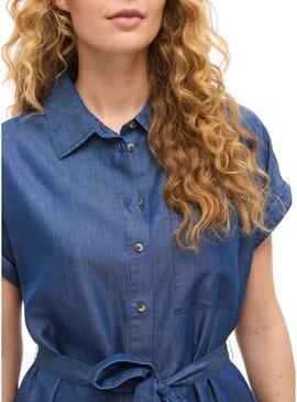 Vestido Vila Vinori denim azul escuro para mulher.