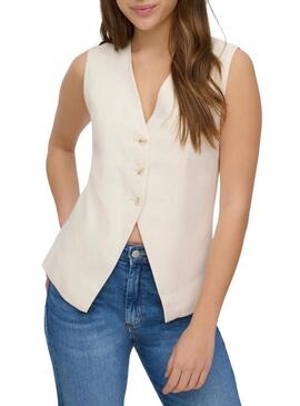 Colete branco Only Tila para mulher.