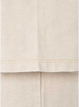 Camiseta Pepe Jeans Wallace logo circular bege para criança