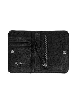 Carteira Pepe Jeans Tyler preta para mulher.