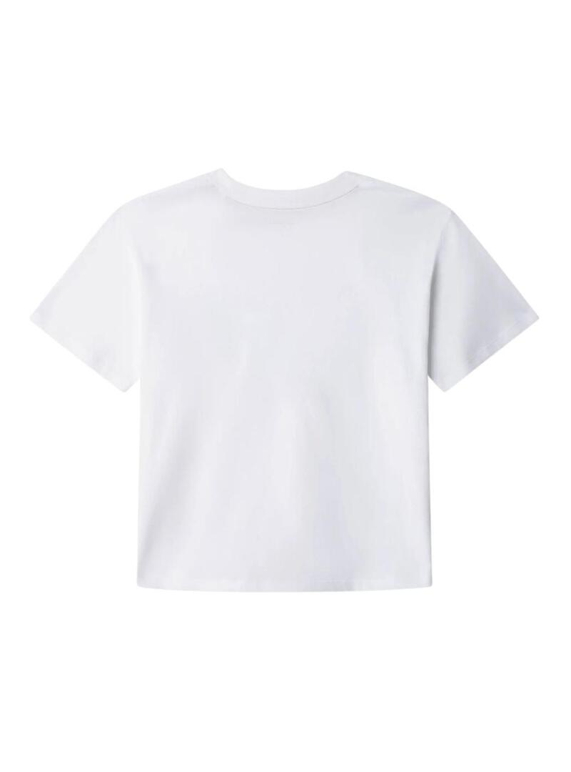 Camiseta Pepe Jeans Ash com estampado gráfico branco para menino.