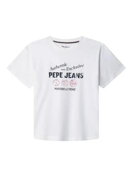 Camisa Pepe Jeans Carter com estampa de logo branco para menino.